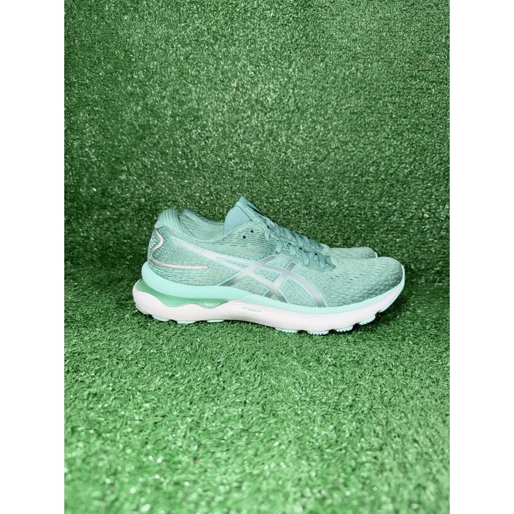 ASICS GEL Nimbus 24 Womens Size 9 Green White Running Shoes Gym Comfort Sneakers